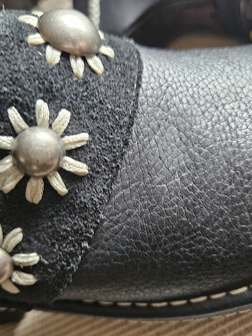 Ariat Black Leather Clog Mules with Decorative Sunburst Studs - Picture 4 of 7